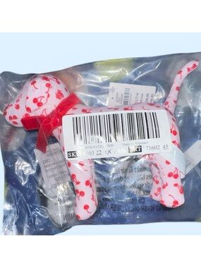 PINK Cherry Print Puppy - New in Plastic
